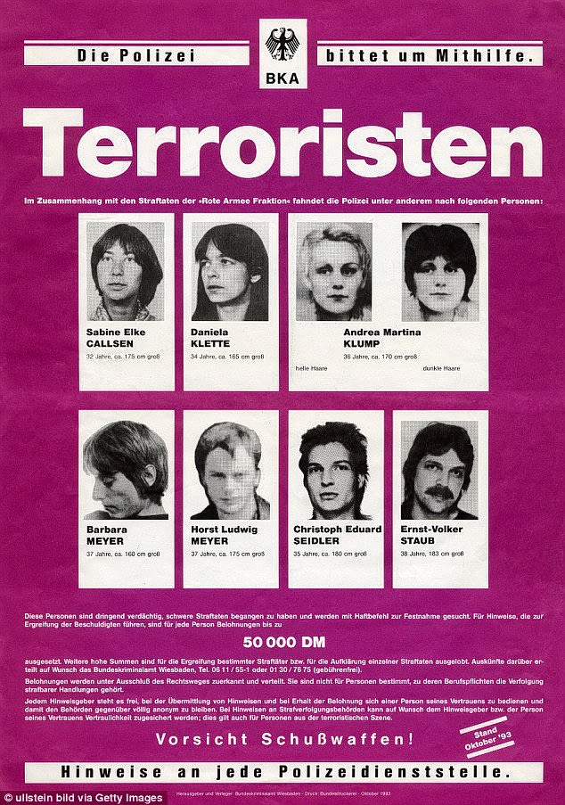 Fahndungsplakat von 1993